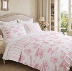 Housse de couette Versailles Rose - 220x240 - 100% coton