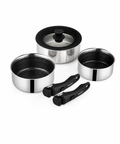 Set Casseroles 6 pièces Inox - 16/18/20cm - Poignées amovibles
