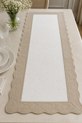 Napperon Brodé 50x120cm - Blanc et Marron