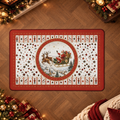 Tapis de Noël antidérapant – Père Noël et traîneau – 60 × 90 cm