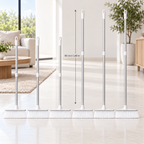 Lot de 6 balais extensibles jusqu’a 1m40 - anti-rayures – Blanc