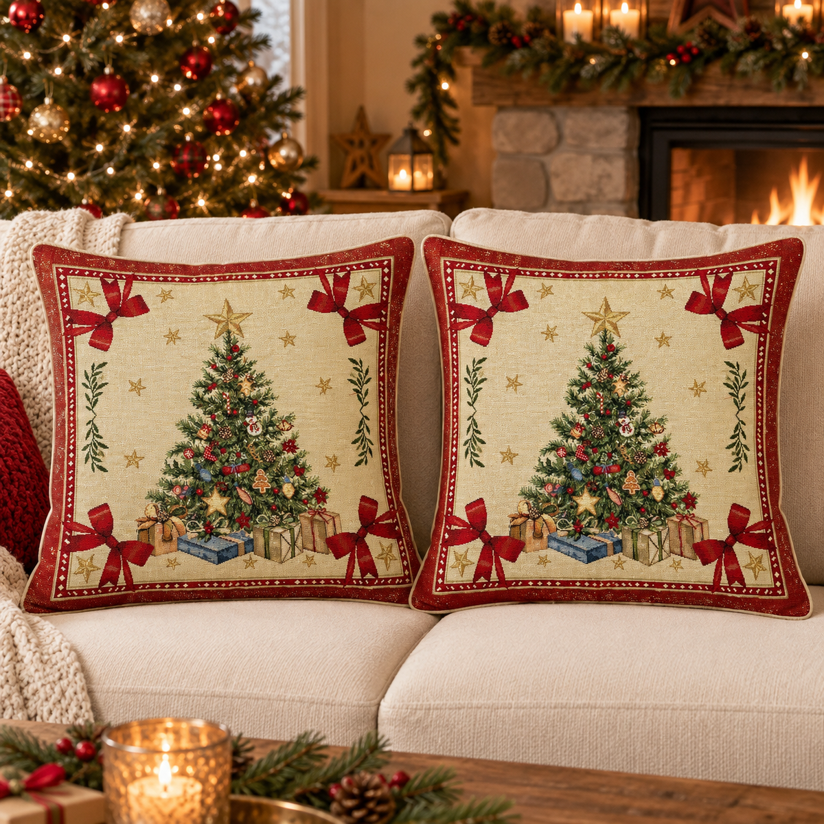 2 Housses à coussin 45x45cm - Sapin