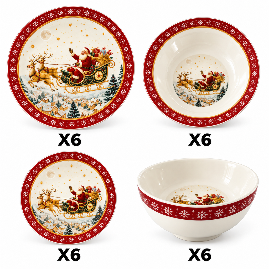 Service de Noël 24 pièces 2026 - Porcelaine
