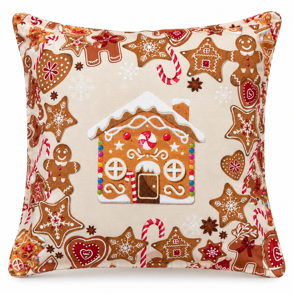 2 Housses à coussin 45x45cm 100% Coton - Pain d’épice