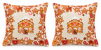 2 Housses à coussin 45x45cm 100% Coton - Pain d’épice