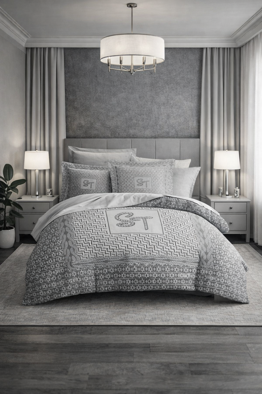 Housse de couette ST Gris 220x240 - 100% Coton