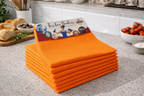 10 torchons Bonheur Orange polyvalents de 60x50 cm