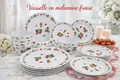 Service de Vaisselle Fraise 24 Pièces en Mélamine