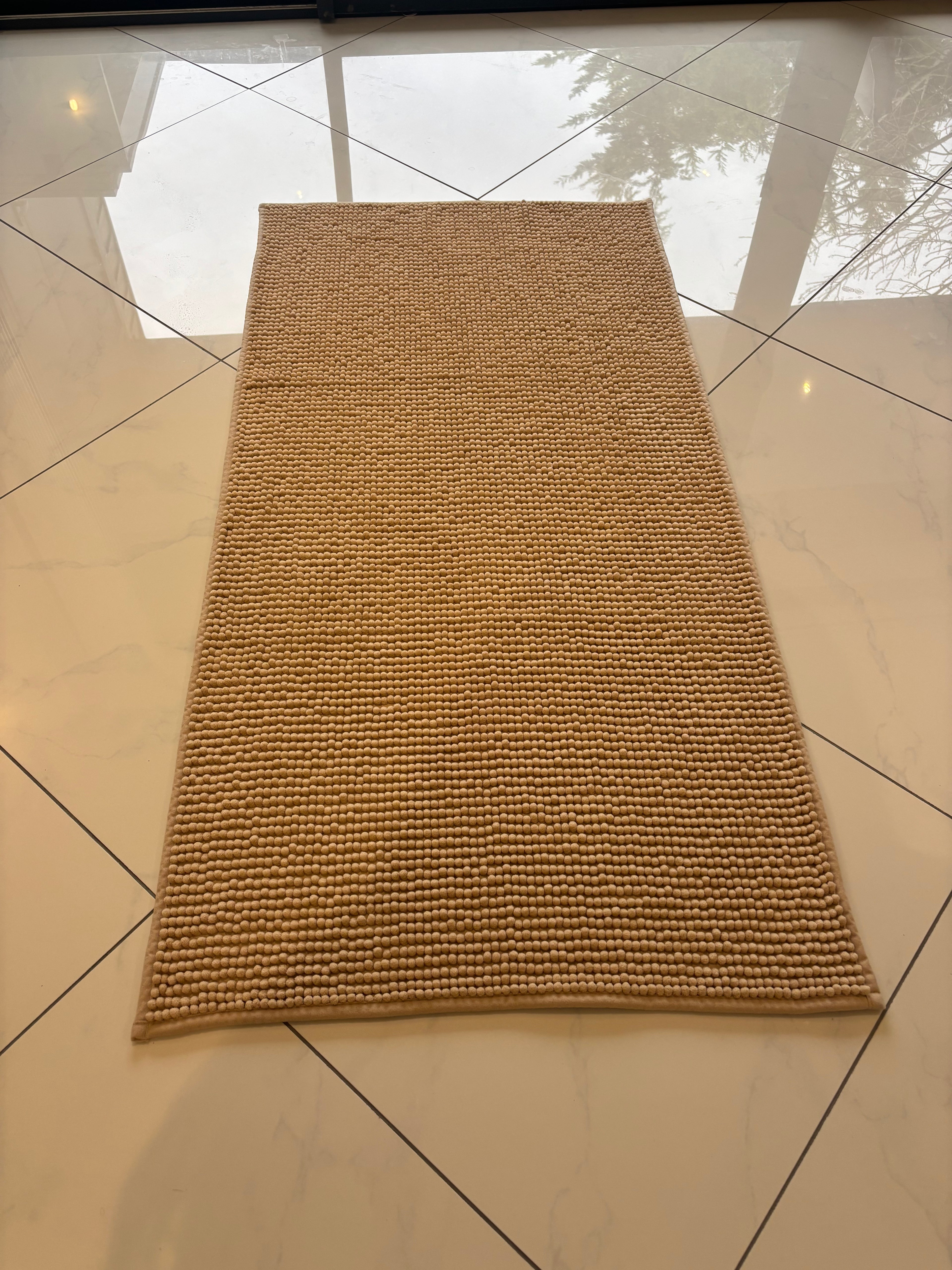 Chemin Tapis Boule Beige 70x140cm