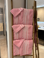 Ensemble complet de 26 pièces Rose - 6 serviettes de toilette + 20 gants Corde Marinier