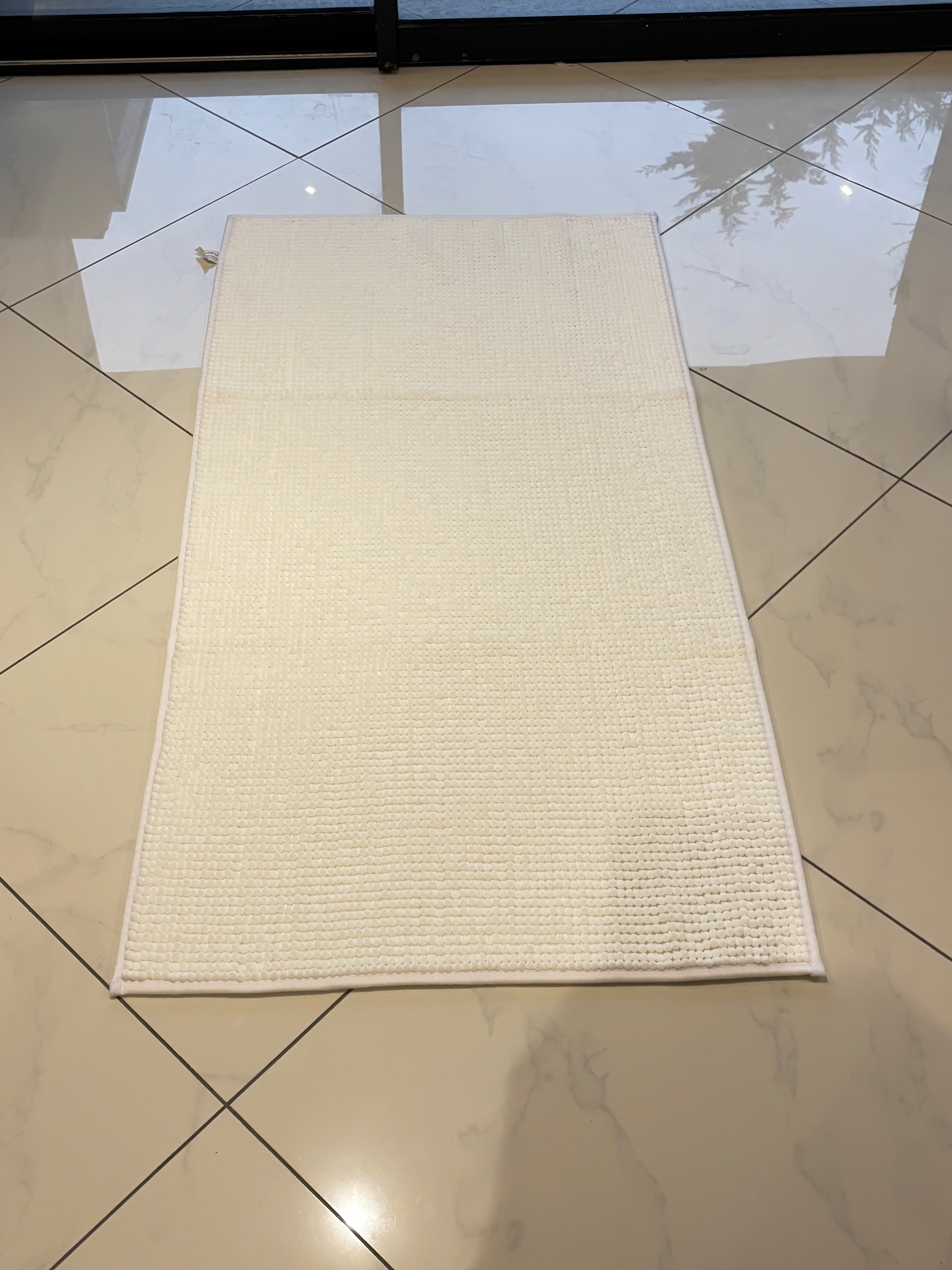 Chemin Tapis Boule Blanc 70x140cm