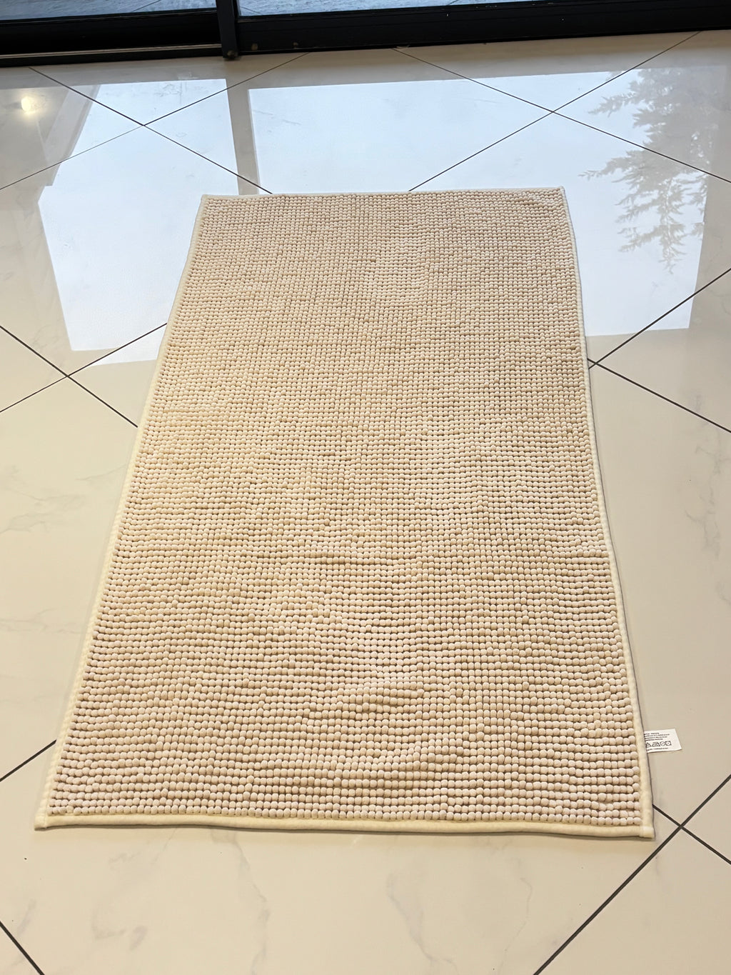Chemin Tapis Boule Écru 70x140cm