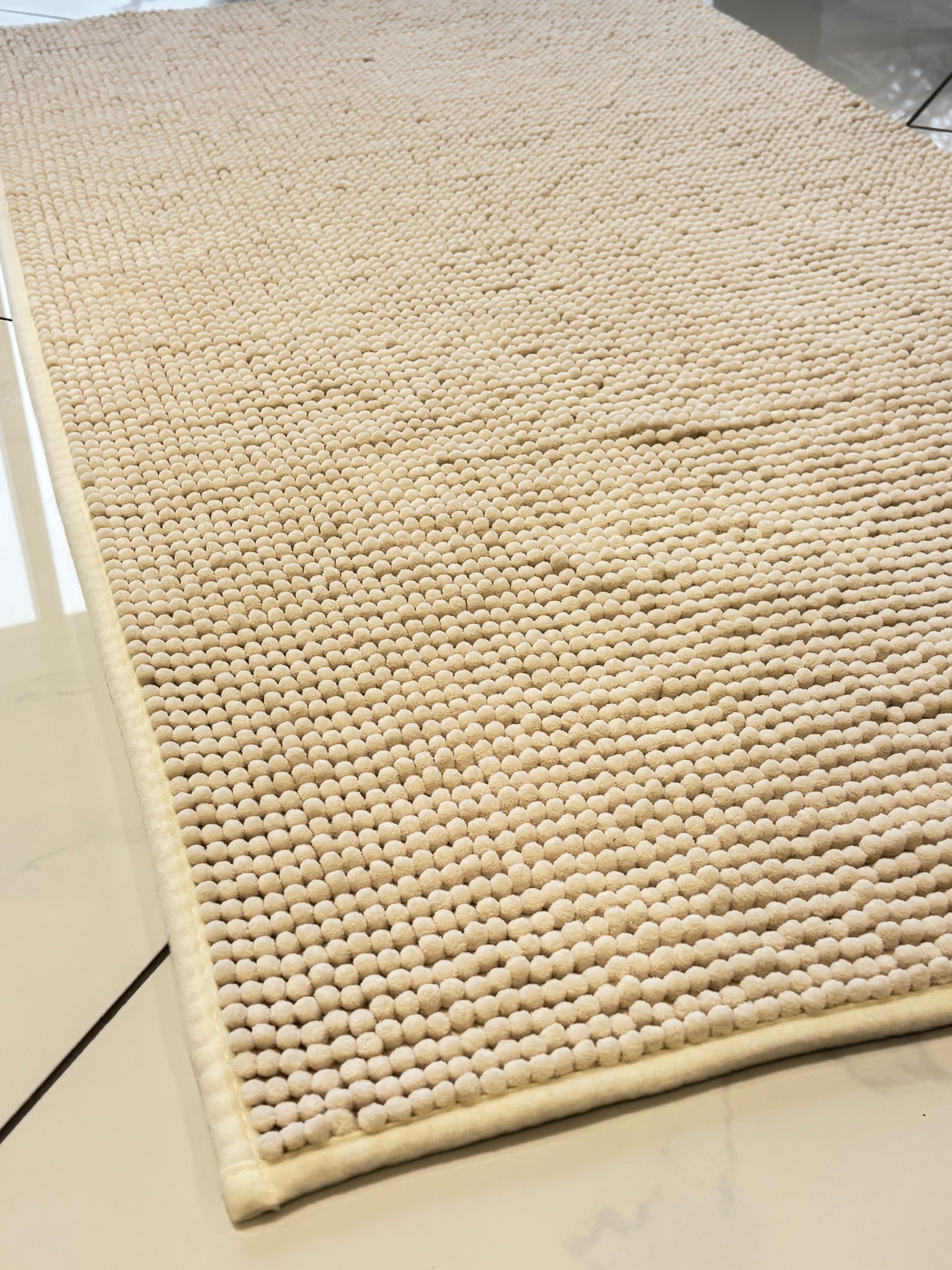 Chemin Tapis Boule Écru 70x140cm