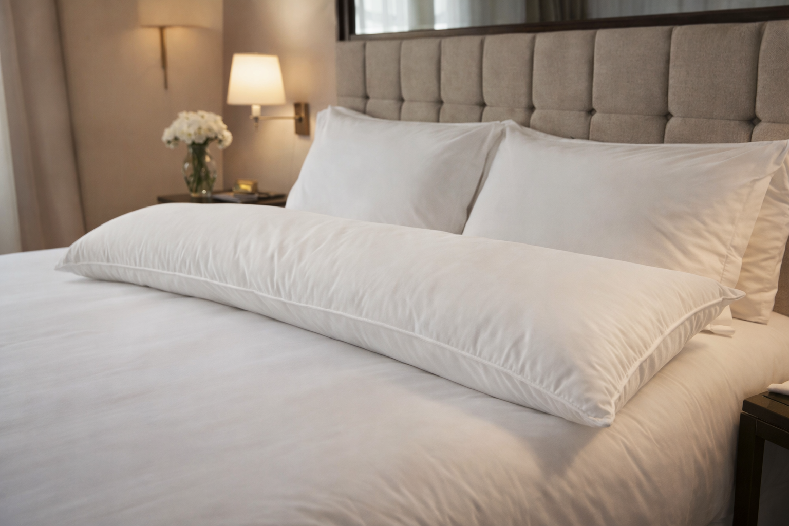 Traversin enveloppe percale 100%coton - sensation duvet