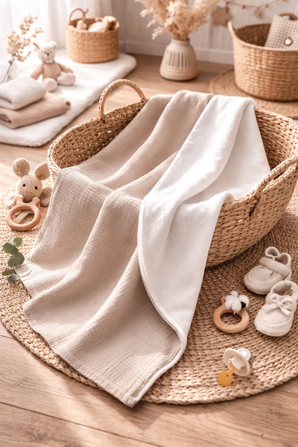 Couverture de bébé 90x90cm gaz de coton