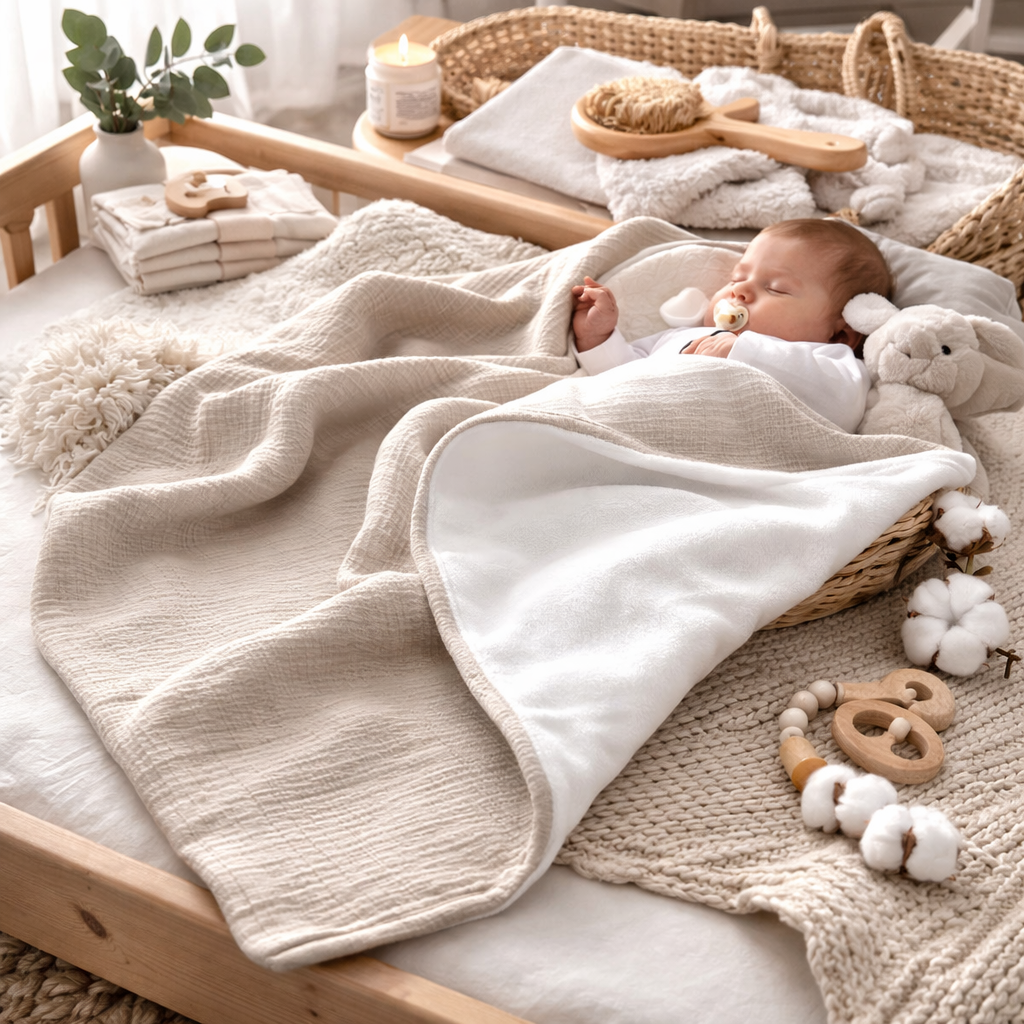 Couverture de bébé 90x90cm gaz de coton