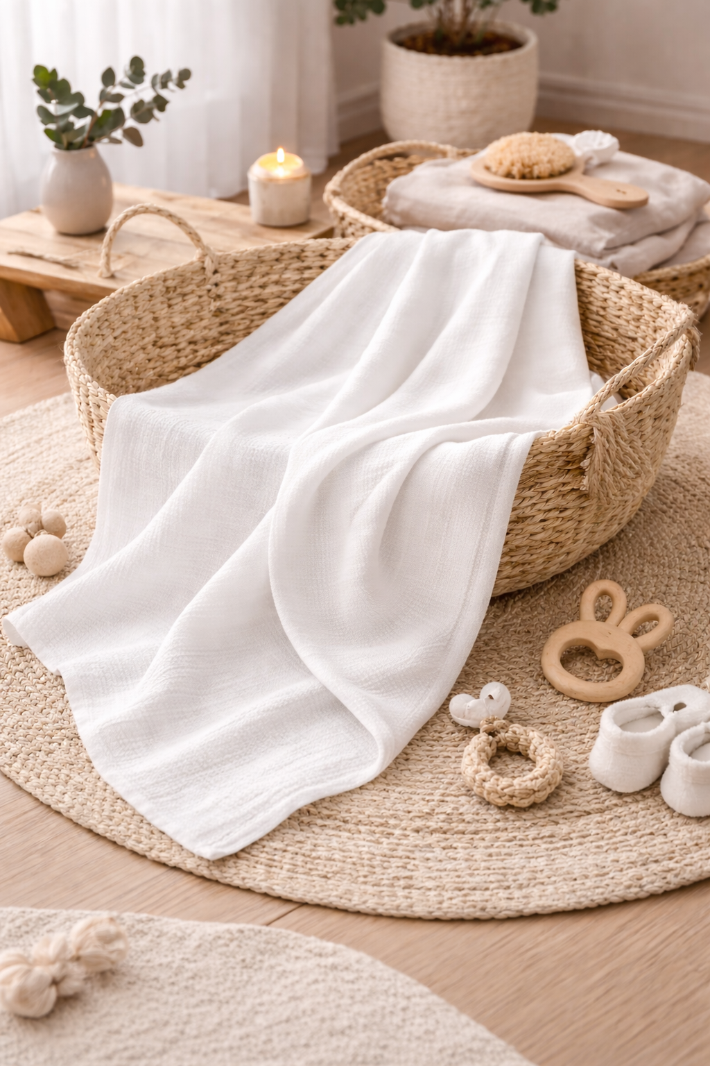 Couverture de bébé 90x90cm gaz de coton