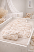 Tapis à langer imperméable Beige inspiration toile de Jouy