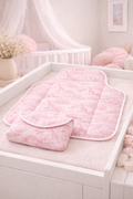 Tapis à langer imperméable Rose inspiration toile de Jouy