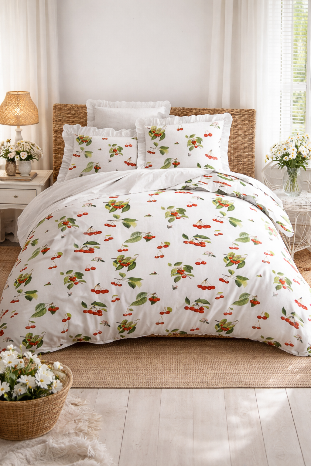 Housse de couette Cerise - 200x200- 100% coton