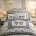 Housse de couette Noeud Gris - 200x200- 100% coton
