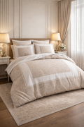 Housse de couette Dentelle Beige - 240x260cm - 100% coton