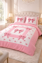 Housse de couette Noeud Rose - 200x200cm - 100% coton
