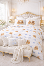 Housse de couette Oursons Bleu - 200x200cm - 100% coton