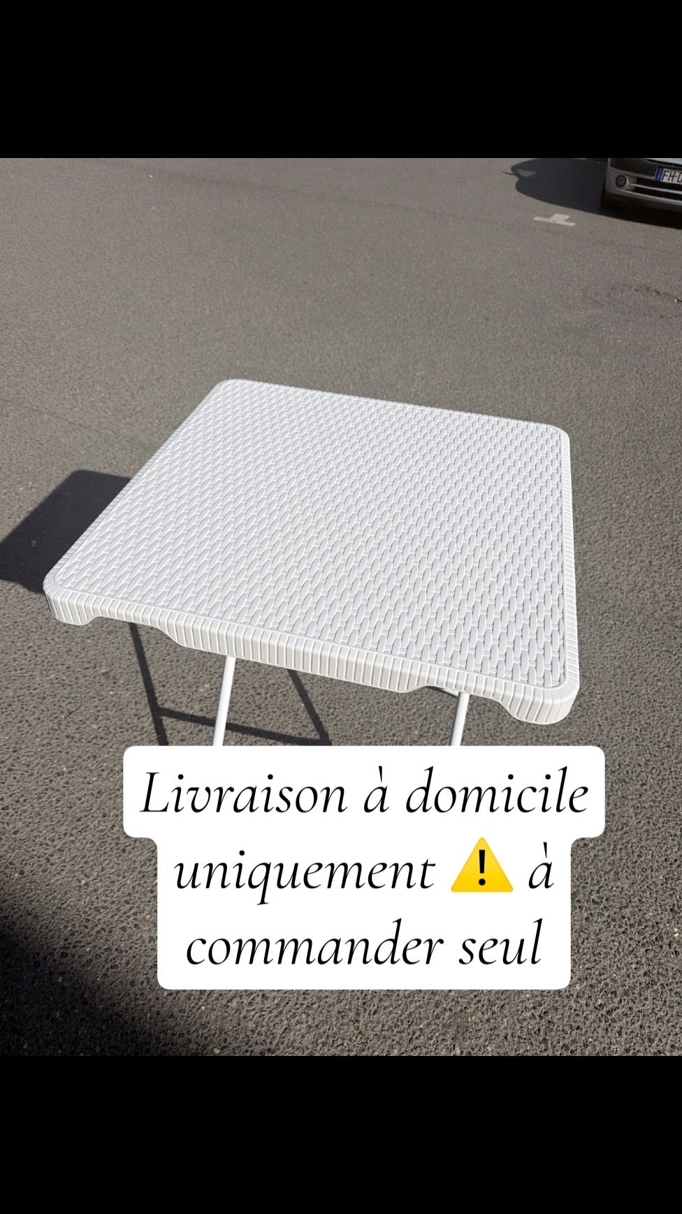 Table Carrée 60cm ⚠️ATTENTION : À COMMANDER SEUL / LIVRAISON À DOMICILE UNIQUEMENT