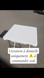 Table Carrée 60cm ⚠️ATTENTION : À COMMANDER SEUL / LIVRAISON À DOMICILE UNIQUEMENT