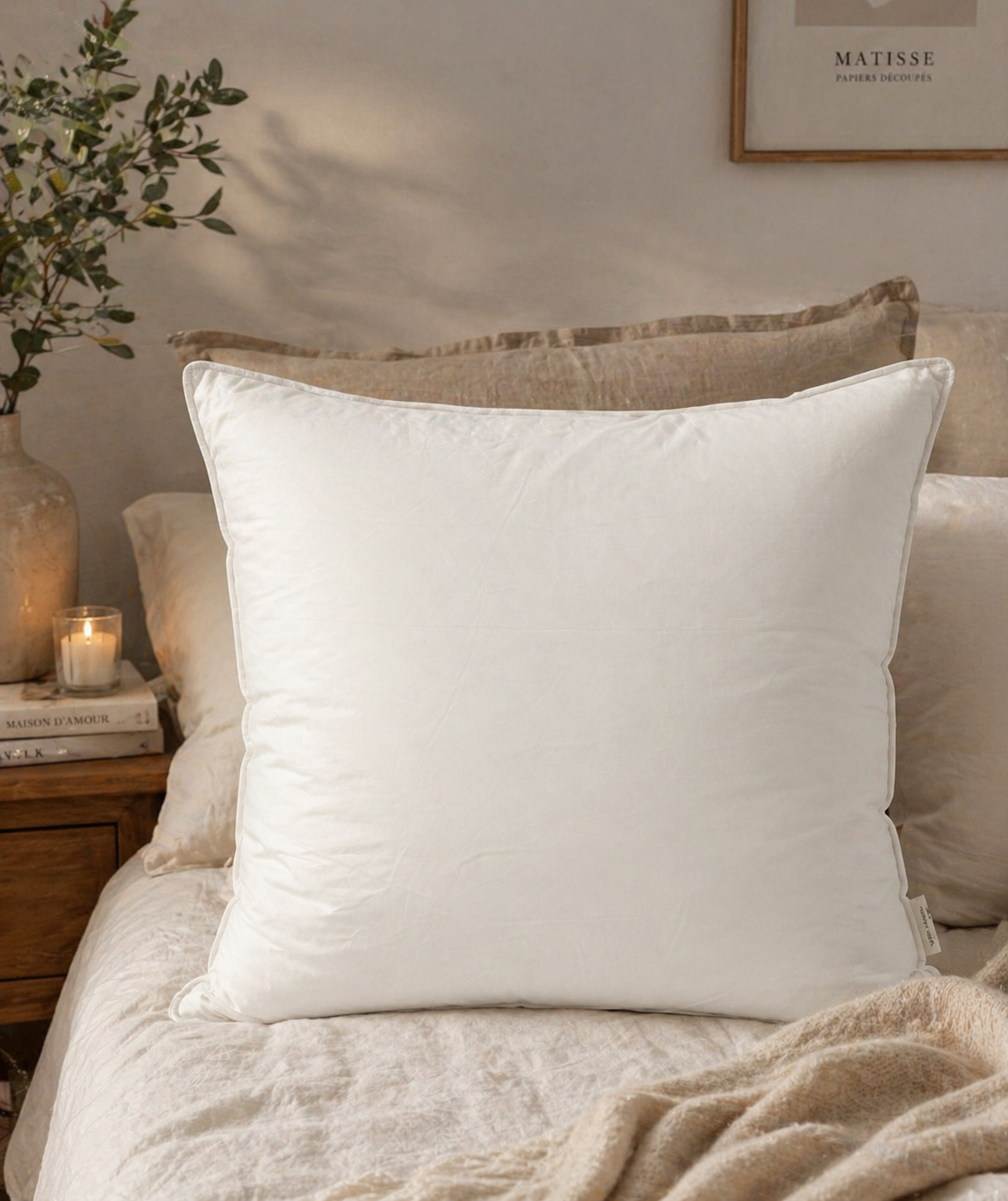 Oreiller Duchesse 65x65 cm en Plumes + Duvet