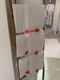 6 serviettes 50x100cm en GROS nid d’abeilles Blanc