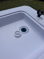 Table de camping pliante avec 2 éviers – Robinet rotatif 360° – Robinet en acier inoxydable – Dimensions 101,5 x 65,5 x 107,5 cm  ⚠️⚠️ à commander seul et en livraison à domicile ⚠️⚠️