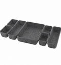 Organisateur de tiroir Gris - 7 paniers - Polyester