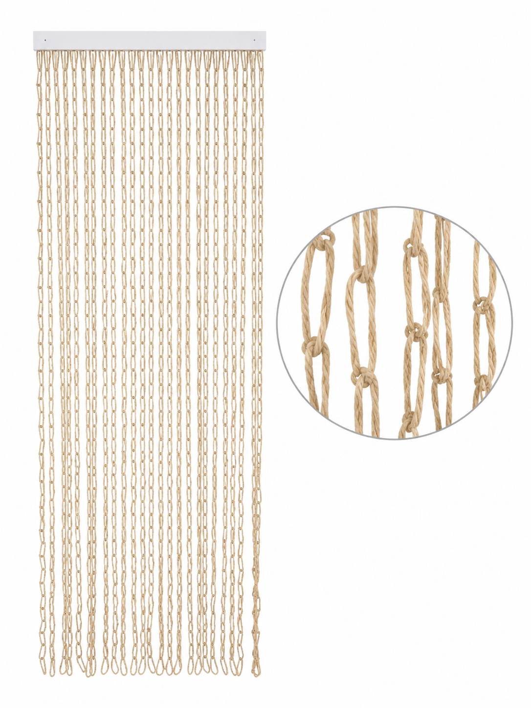 Rideau de Porte Coton-Polyester - Cordes Marin Beige - 90x200cm (Copie)
