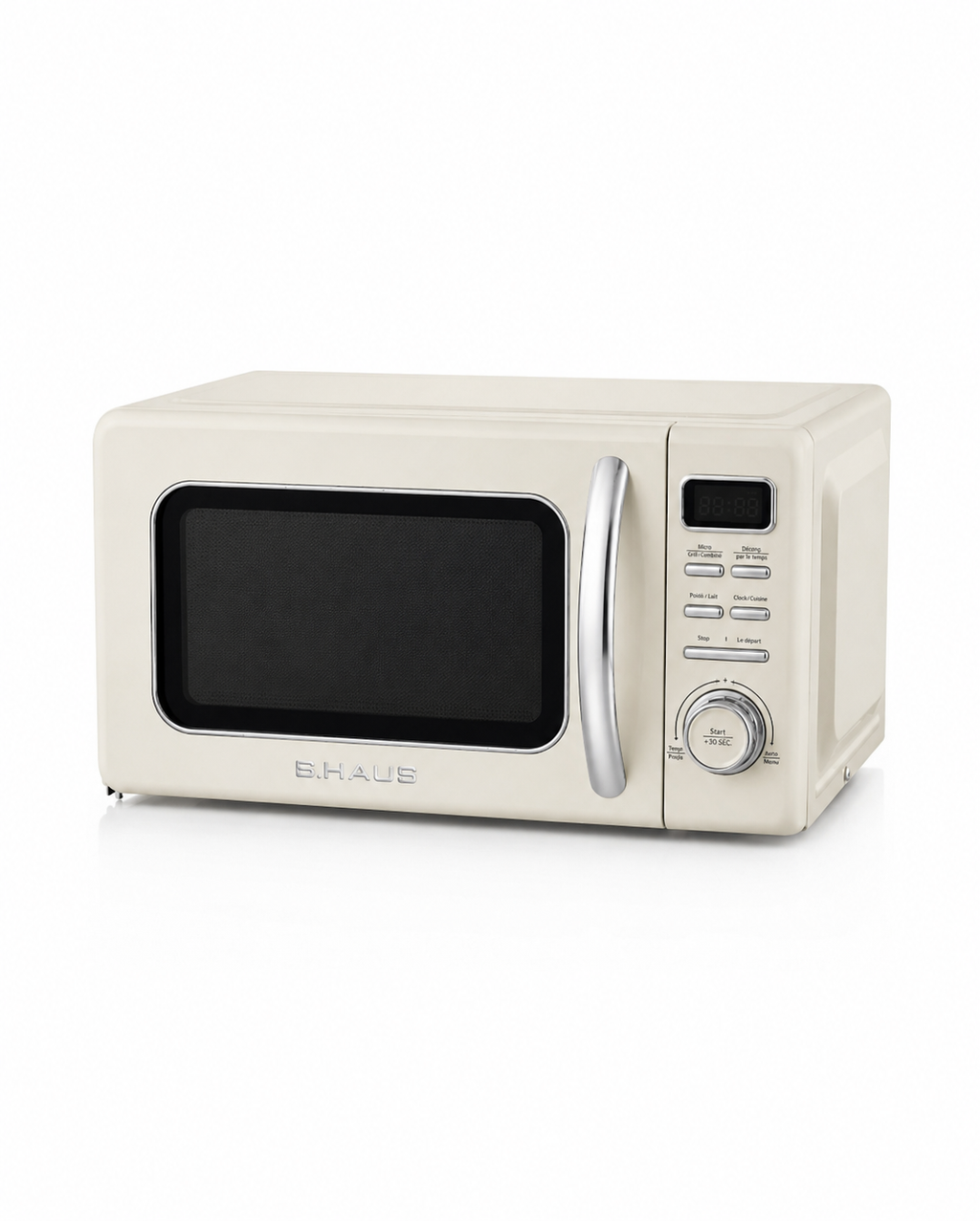 Micro-ondes Autonome - 20L – 700W Micro-ondes Solo Numérique – Design Vintage Rétro – Fonction Auto Cook & Décongélation – 11 Niveaux de Chauffage - Beige