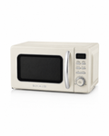 Micro-ondes Autonome - 20L – 700W Micro-ondes Solo Numérique – Design Vintage Rétro – Fonction Auto Cook & Décongélation – 11 Niveaux de Chauffage - Beige