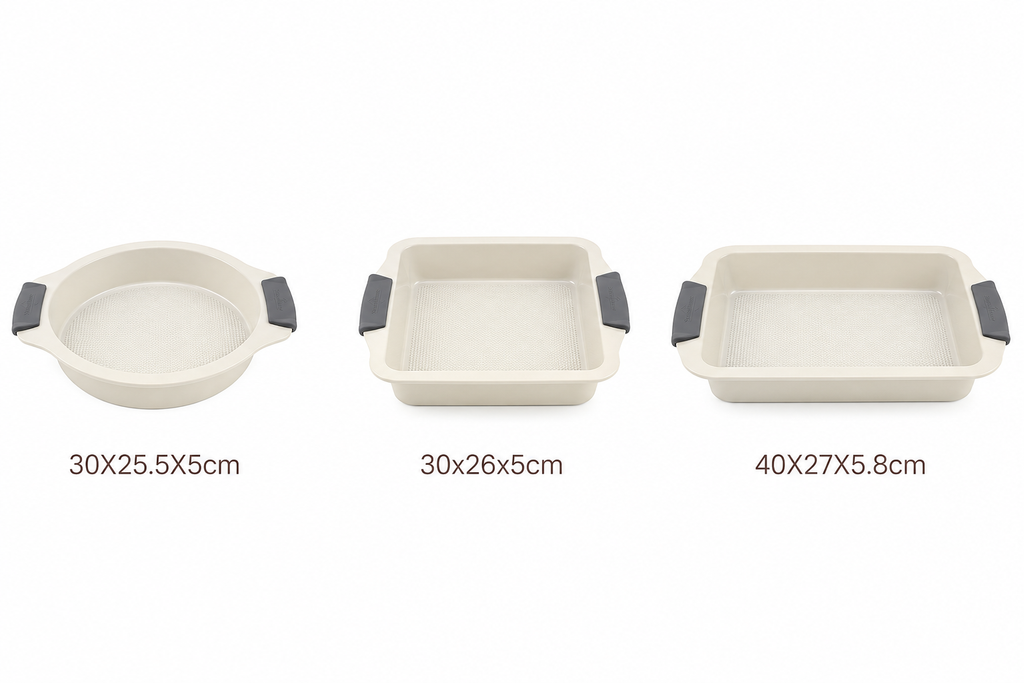 3 plats four Rond/ Carré/ Rectangle  - Crème