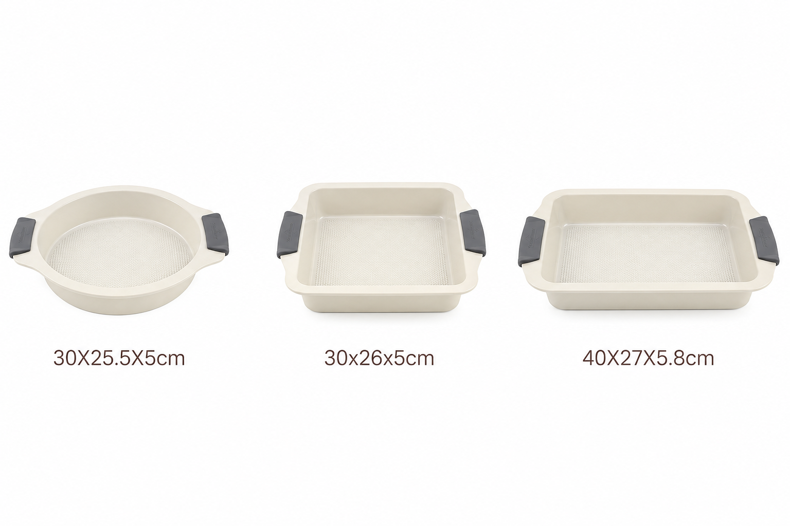 3 plats four Rond/ Carré/ Rectangle  - Crème
