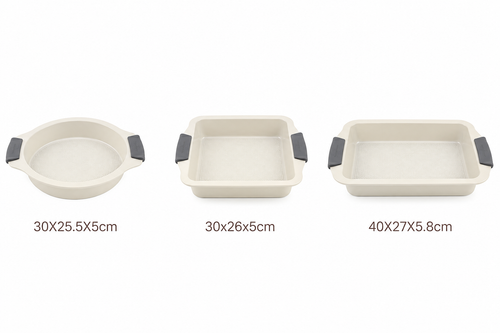 3 plats four Rond/ Carré/ Rectangle  - Crème
