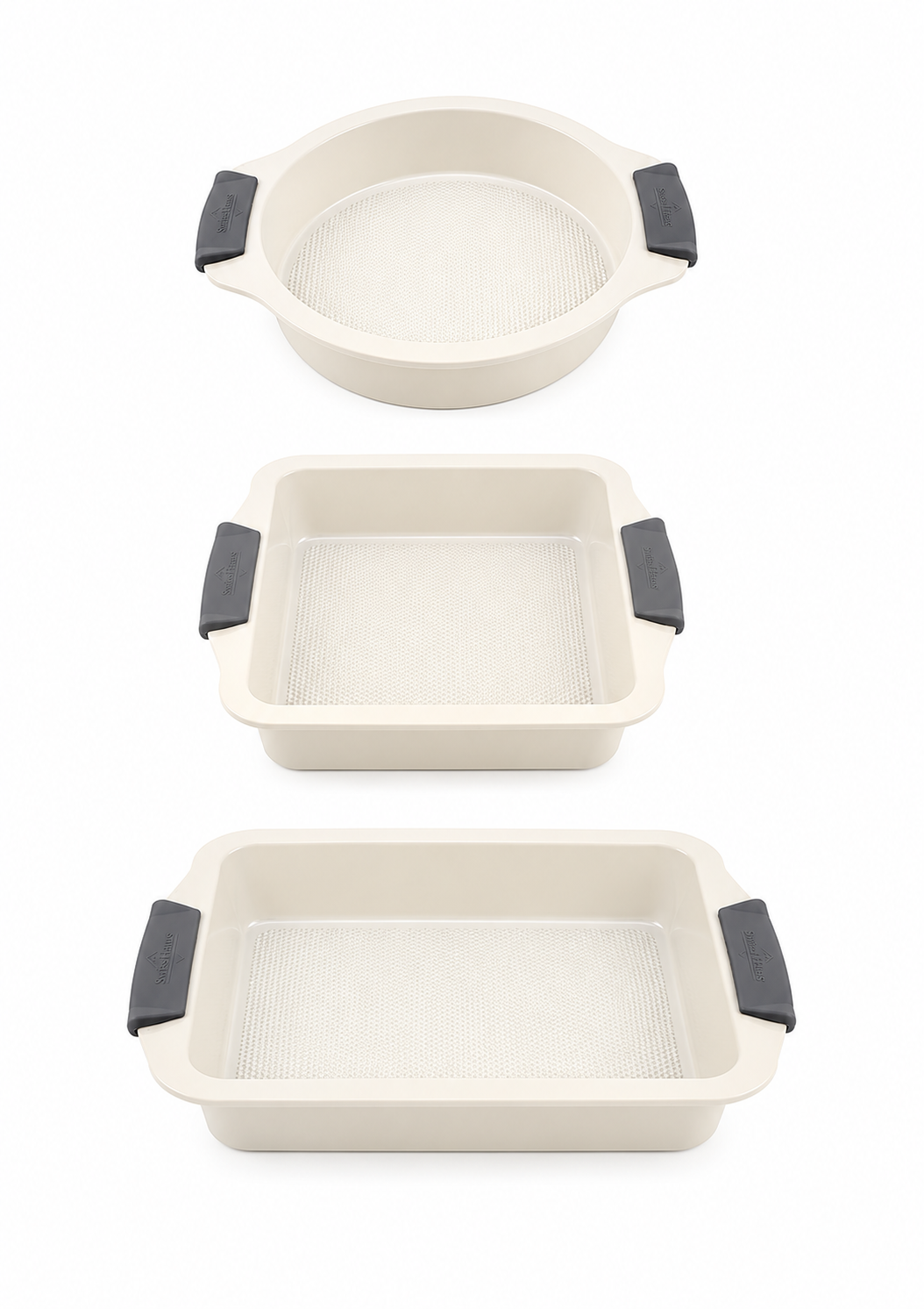 3 plats four Rond/ Carré/ Rectangle  - Crème