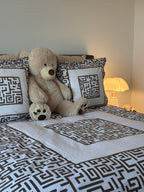Housse de couette 200x200 motif graphique marron 100% Coton