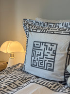 Housse de couette 200x200 motif graphique gris 100% Coton