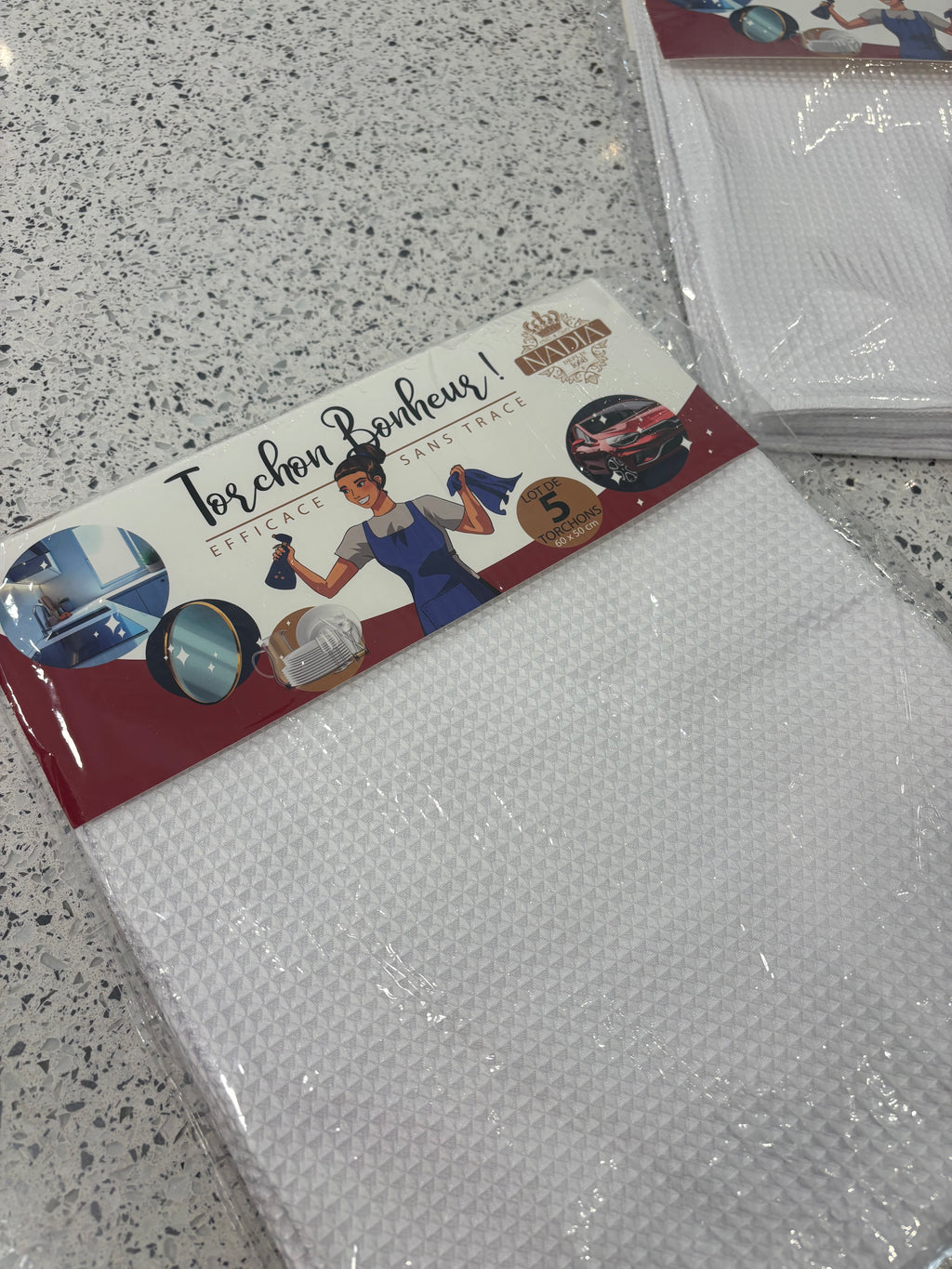 10 Torchons Bonheur Blanc