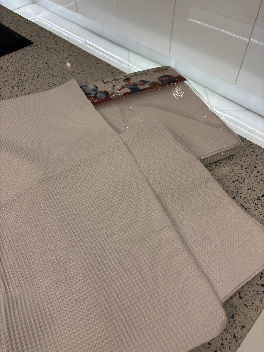 10 Torchons Bonheur Blanc