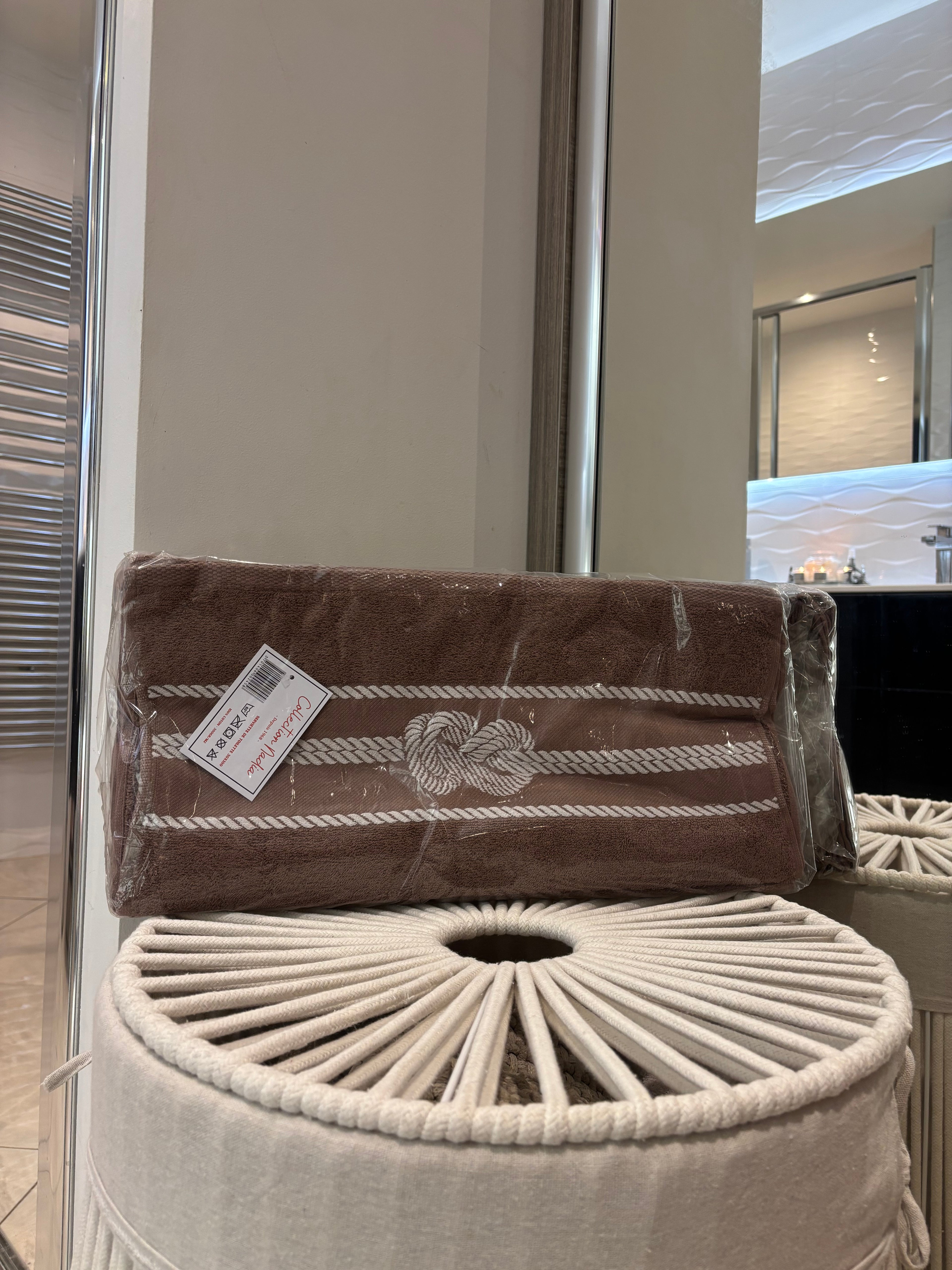 Ensemble complet de 26 pièces Marron - 6 serviettes de toilette + 20 gants - 100% Coton