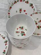 Service de Vaisselle Fraise 24 Pièces en Mélamine