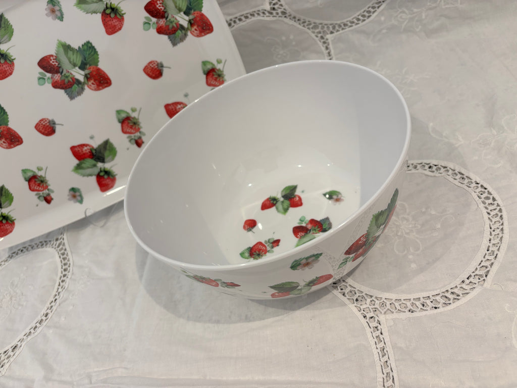 Ensemble Fraise Plateau & Saladier en Mélamine
