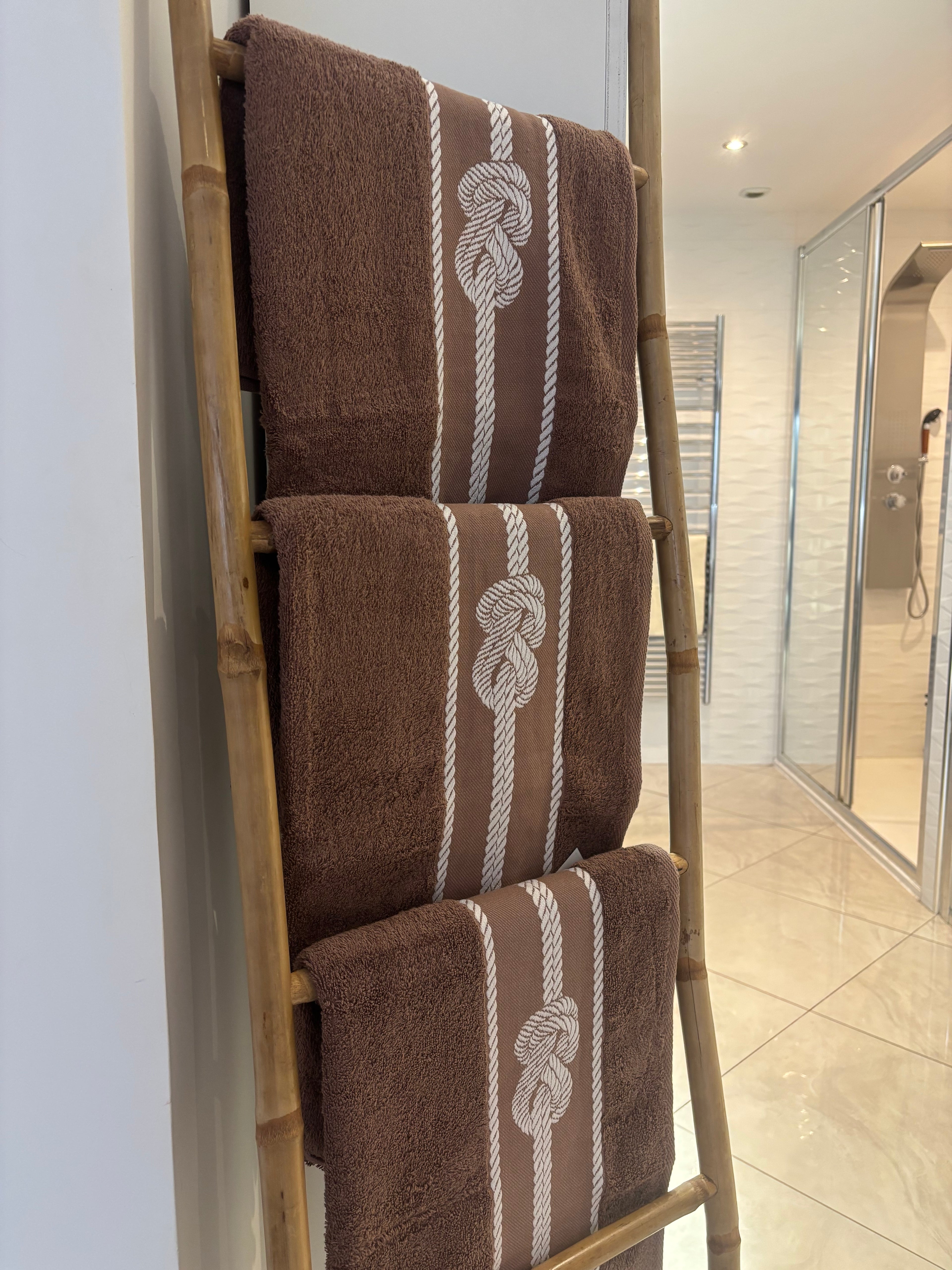 3 draps de bain 70x140  – Corde Marron - 100% Coton