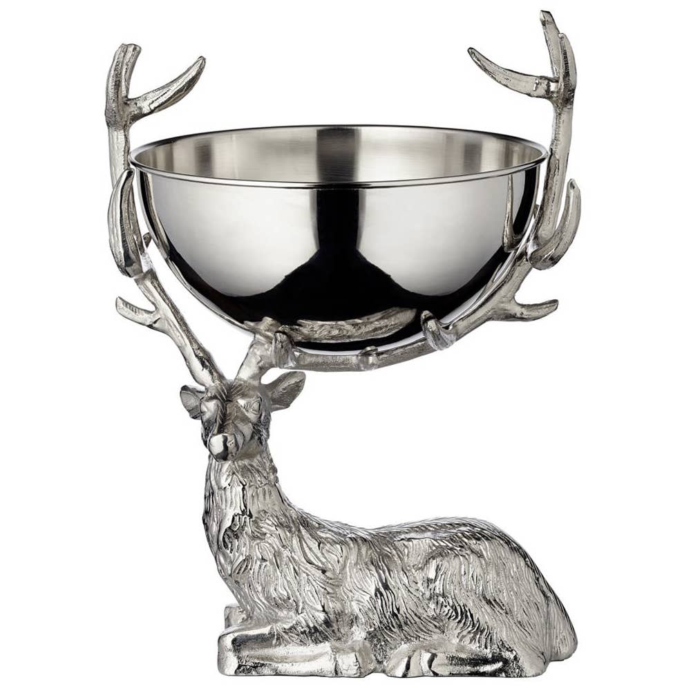 Refroidisseur de bouteille Hirsch en aluminium nickelé argenté Cerf
